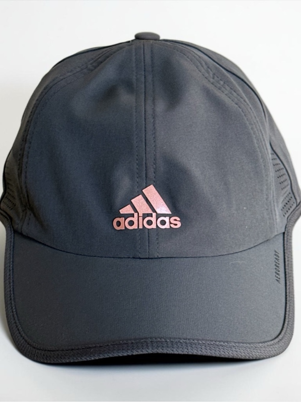 NWOT Adidas Women’s Grey Pink Baseball Cap with Pink Metallic Logo! One Size - Picture 6 of 12
